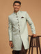 Vastramay Men's Mint Green Sherwani Only Top